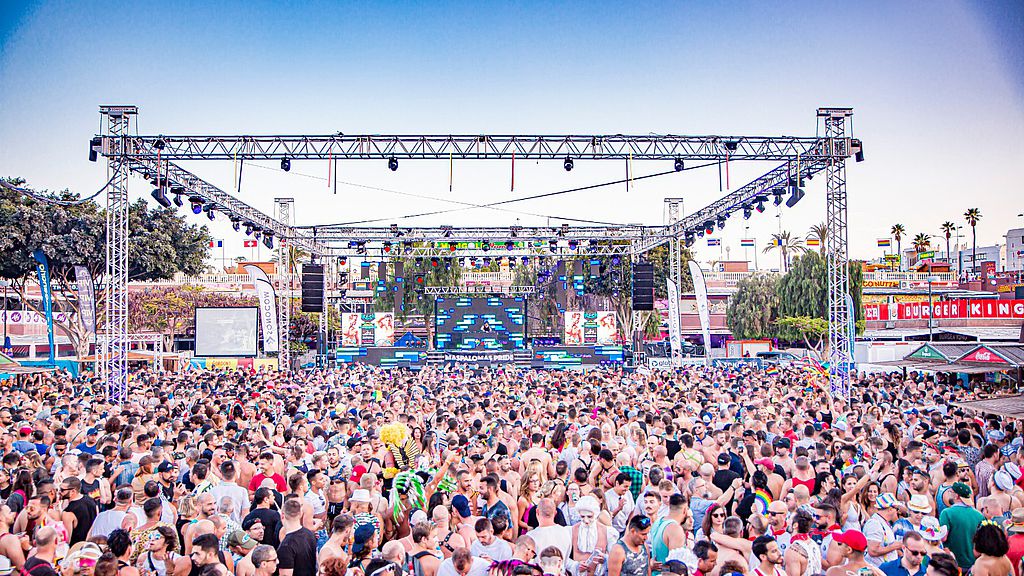 Main stage of the Maspalomas Gay Pride concerts.