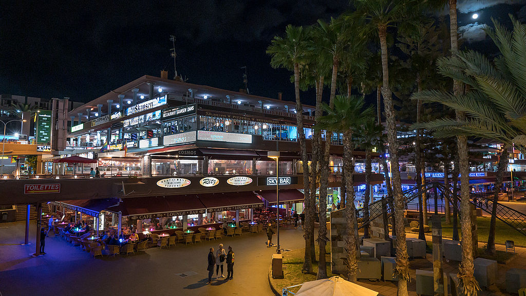 Aussicht vom Yumbo Einkaufszentrum, am Playa del Inglés.