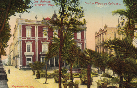 Plaza Cairasco y Gabinete Literario 1910-1915. Fuente: FEDAC