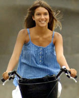 A girl riding a bicycle