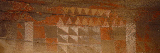 Detalj av en målning i Cueva Pintada