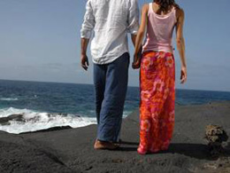 Couple next to the sea in Gran Canaria