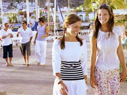 A group of friends strolling around Puerto de Mogán