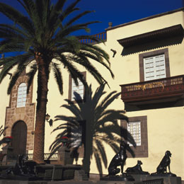 Plaza Santa Ana on a sunny day