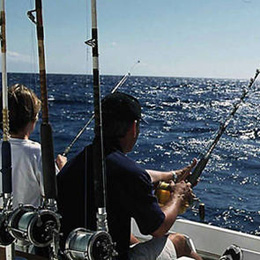 Deep-sea fishermen out at sea in Gran Canaria