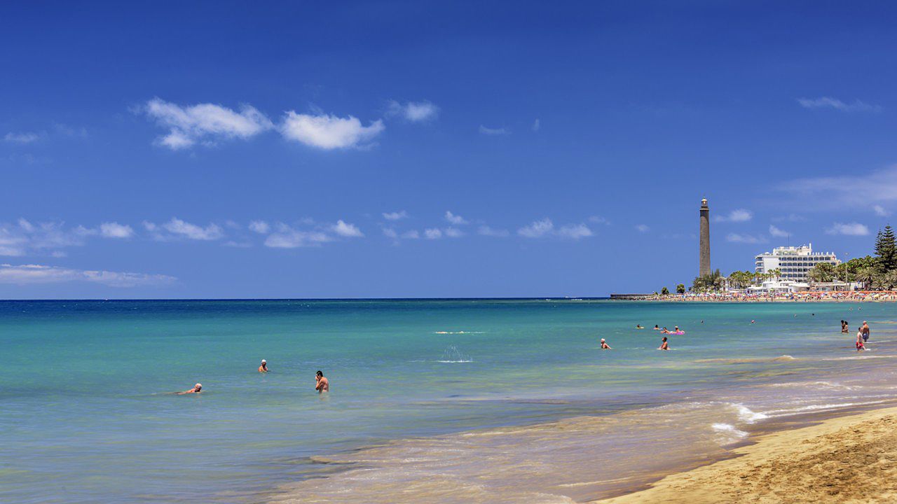 Maspalomas beach, on the island of Gran Canaria