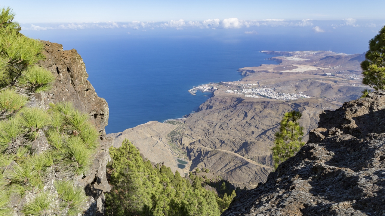 Blick vom Tamadaba auf Agaete, Gran Canaria