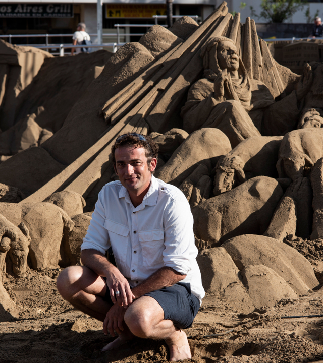 Sandkrippe am Strand Las Canteras