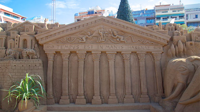 Detalle del Belén de Arena de la Playa de Las Canteras