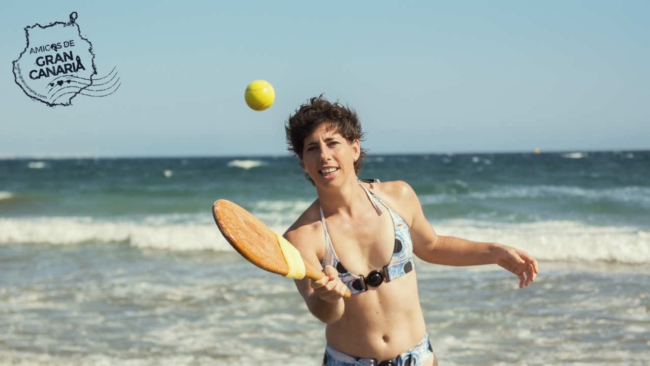 Carla Suárez en la playa, en Gran Canaria