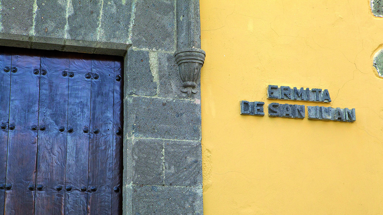 Detail of the facade of the Hermitage of San Juan Bautista in Las Palmas de Gran Canaria