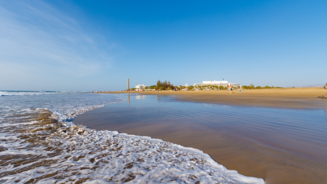 Maspalomas beach and Maspalomas Lighthouse