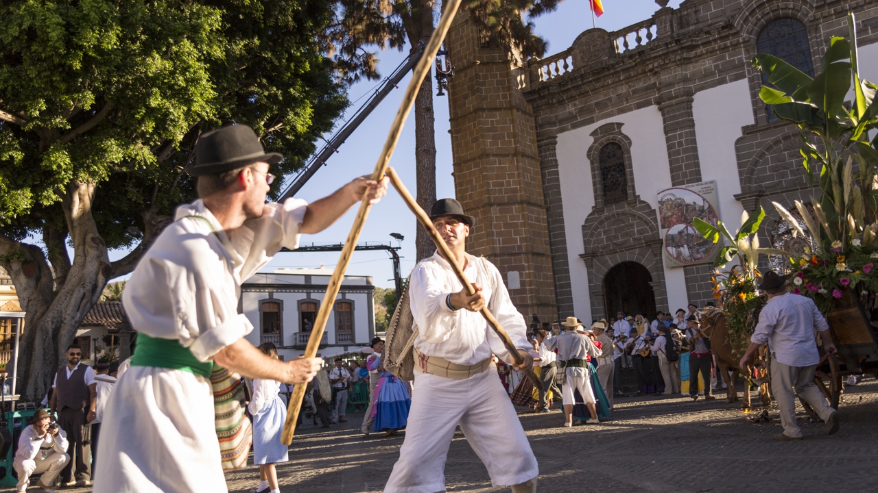 Feier der „Fiesta del Pino“ in Teror, Gran Canaria