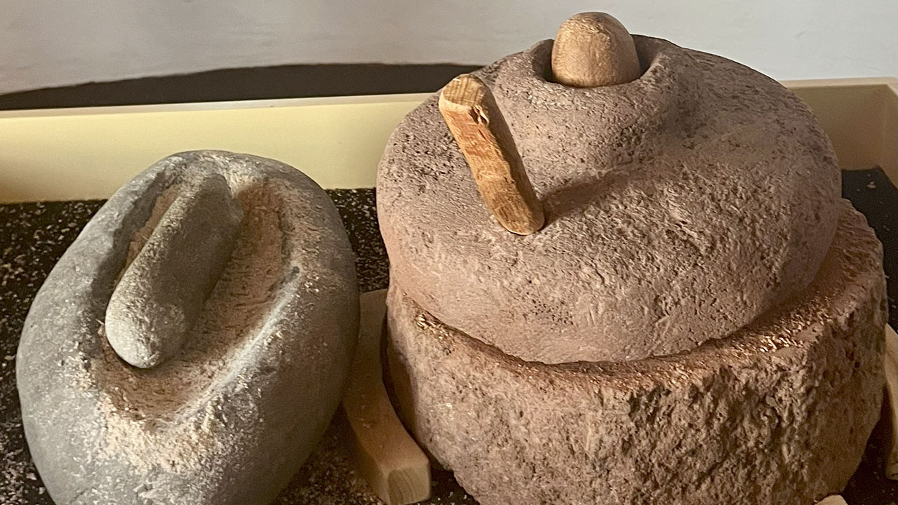 Detail im Innenraum des Besucherzentrums zum Getreideanbau, Molino Quemado von Mogán Detail im Innenraum des Besucherzentrums zum Getreideanbau, Molino Quemado von Mogán