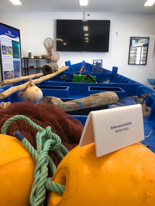 Close-up of the interior of the Fishing Museum in Mogán