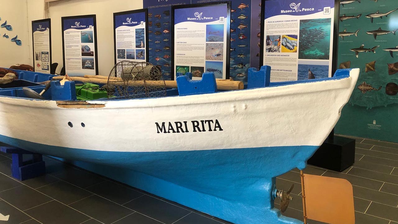 Close-up of the interior of the Fishing Museum in Mogán