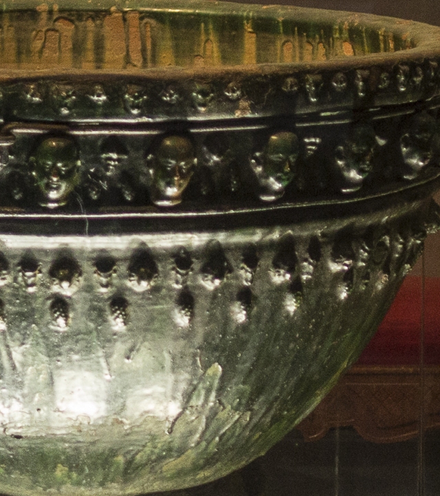 A close up of the baptismal Font in the Church of Santiago Apóstol in Gáldar