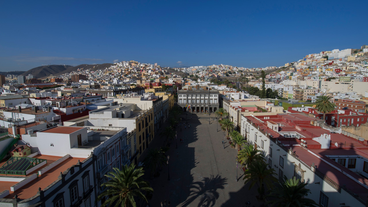 Plaza de Santa Ana, vista desde lo alto de la Catedral, Vegueta