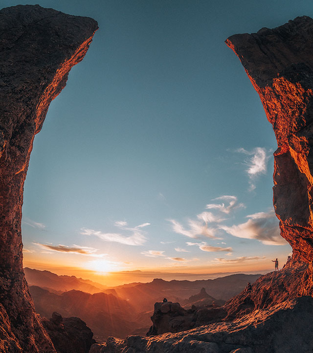 Vista del Roque Bentayga desde el Roque Nublo