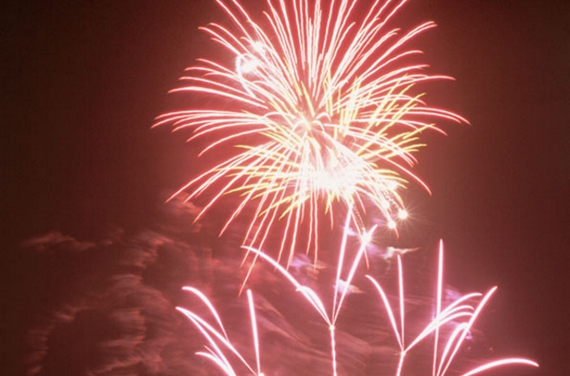 Firework display at the Fiestas of San Lorenzo, Gran Canaria