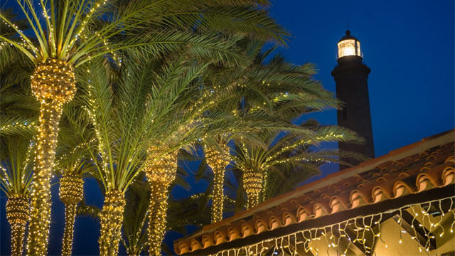 Christmas lights. Faro de Maspalomas