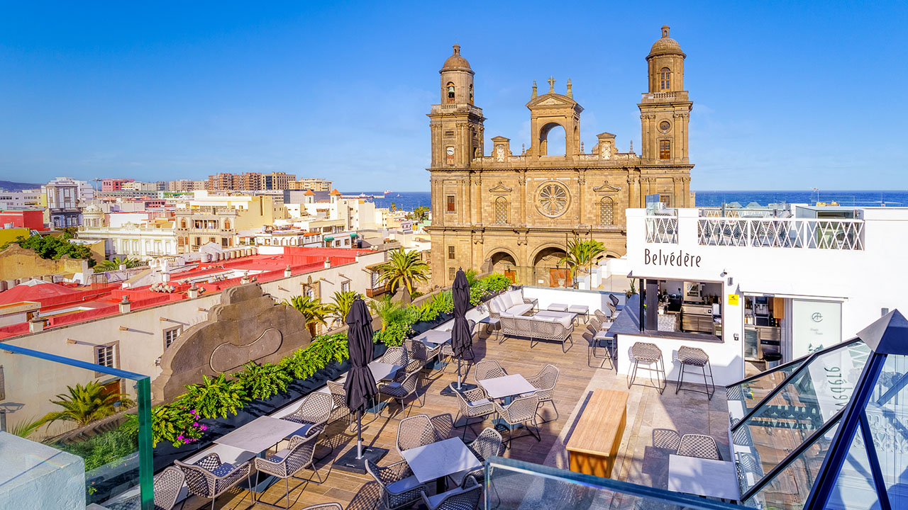 Die Terrasse Des Belvedere. Foto: Hotel Cordial Plaza Mayor de Santa Ana