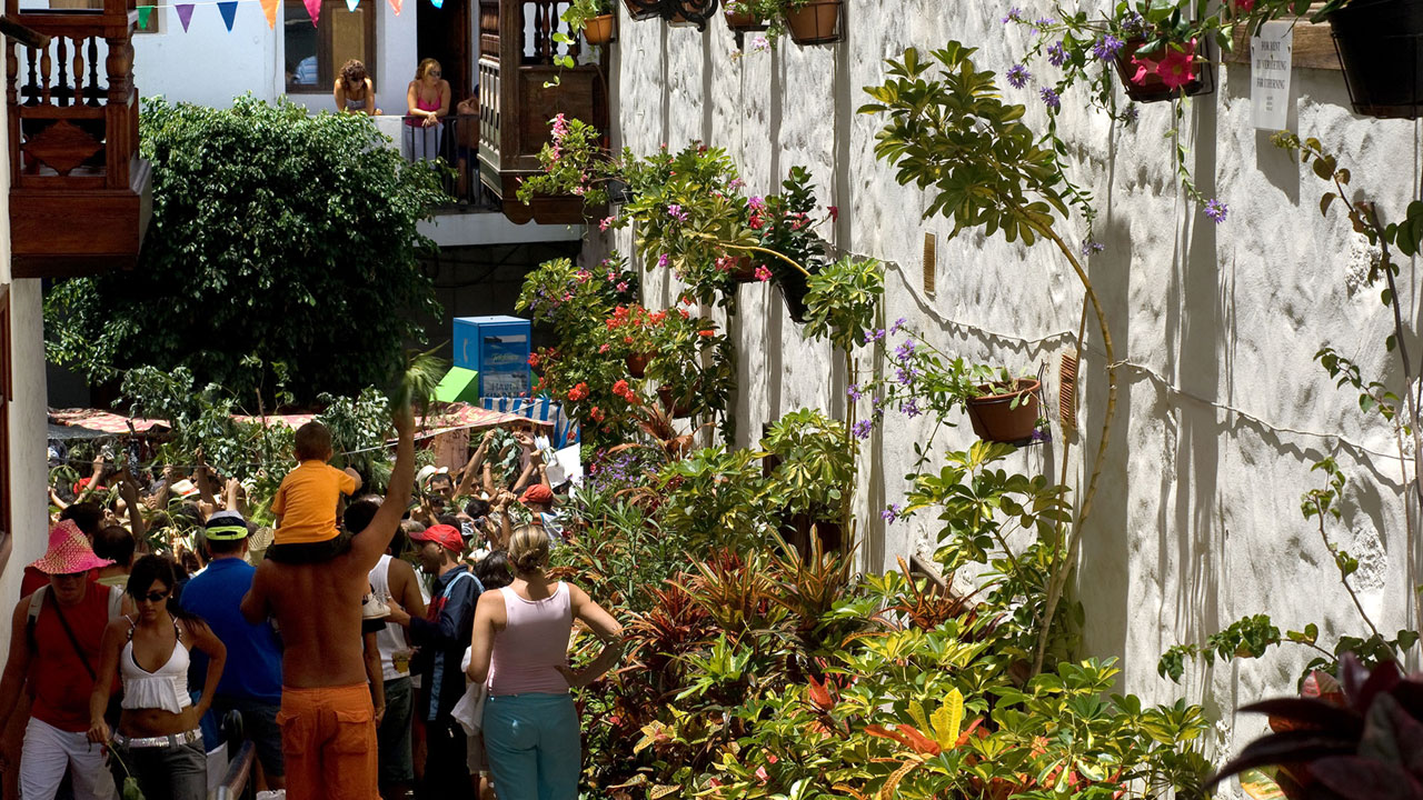 Celebración de la Bajada de La Rama en Agaete, Gran Canaria