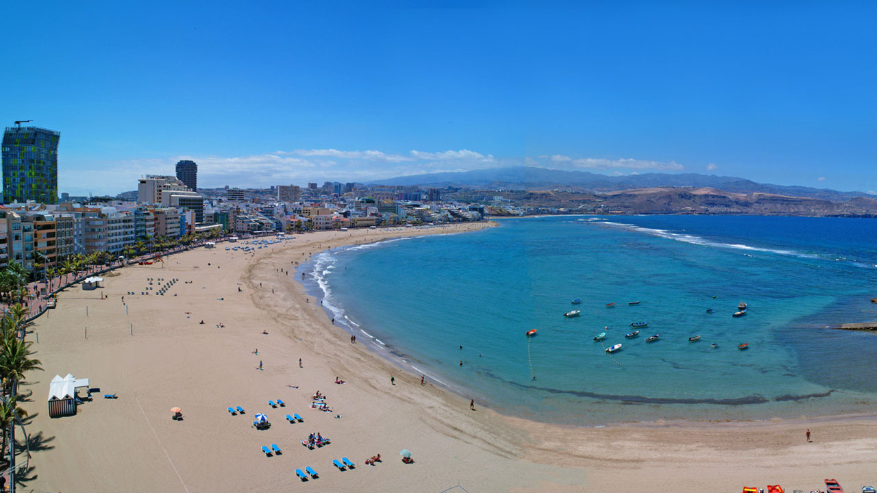 Vista aérea de la Playa de Las Canteras