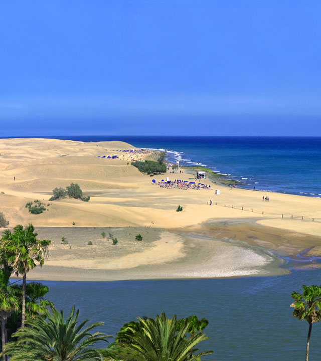 Charca y Playa de Maspalomas, en Gran Canaria