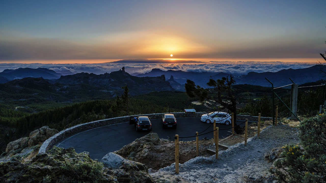 Aussicht vom Mirador del Pico hin zum Pozo de las Nieves