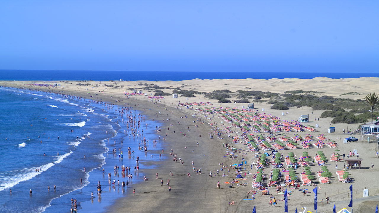 Playa del Inglés y Dunas de Maspalomas, en Gran Canaria