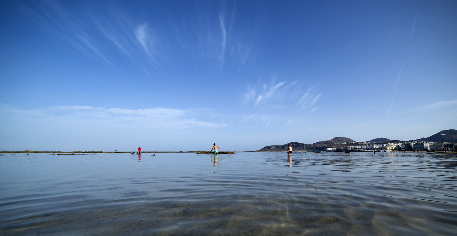 Mar "plato" en la Playa de Las Canteras