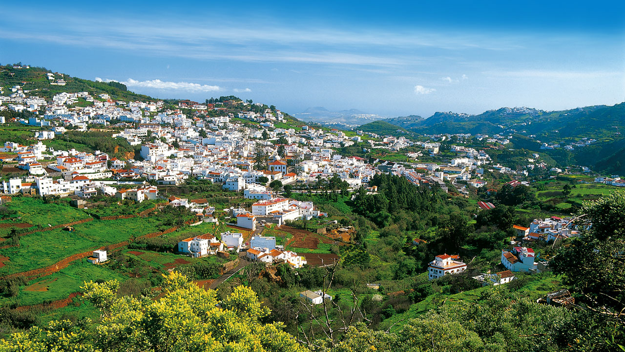 Vista del municipio de Teror en Gran Canaria