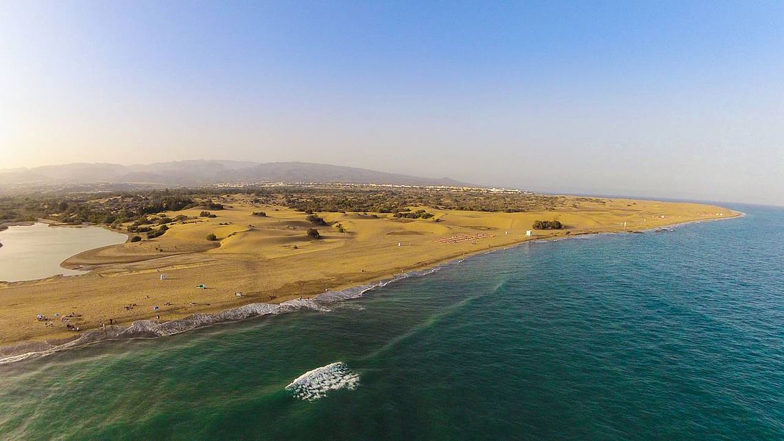 Der Strand von Maspalomas auf der Insel Gran Canaria