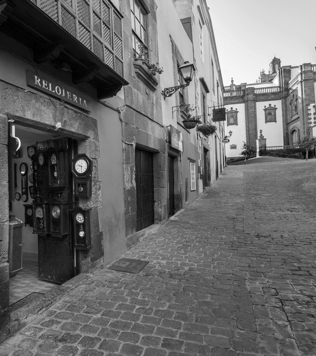 Die Werkstatt des Uhrmachers Pedro Macías im historischen Stadtviertel Vegueta