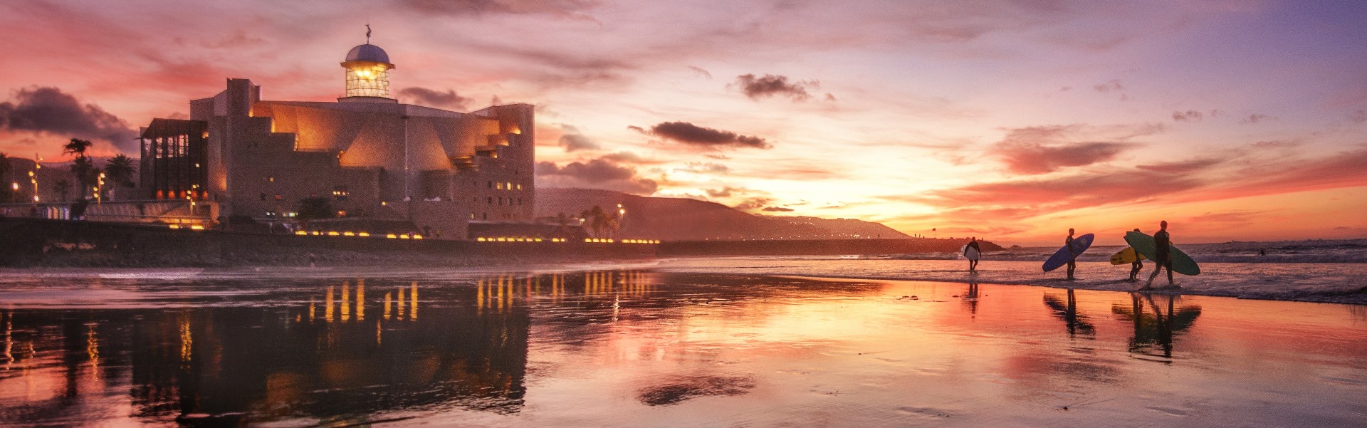 Atardecer desde la Cicer, en la Playa de las Canteras, Gran Canaria