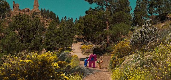 Pocoyó, Elly y Pato caminando hacia el Roque Nublo, en Gran Canaria
