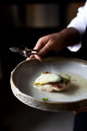 Emplatado de la receta del chef