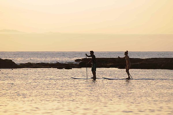 paddle surf barra de la playa de las canteras