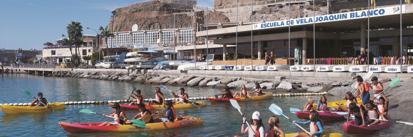 Practicando kayak en Puerto Rico, Gran Canaria