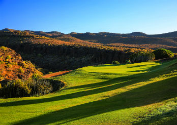 Vy över en green från golfklubben i Bandama