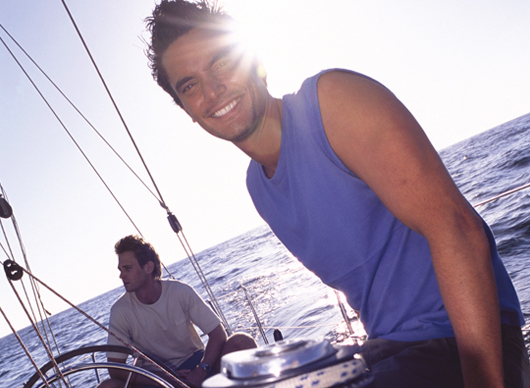 Amigos en un barco en Gran Canaria