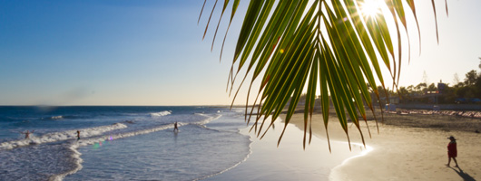 Vista da praia de San Agustín