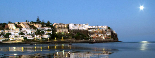 View of San Agustín at twilight