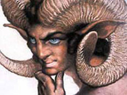 Painting of Fauno with blue eyes