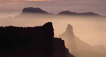 Coucher de soleil dans l’intérieur de Gran Canaria