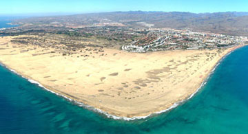 Aerial view of the Maspalomas dunes