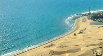 Vista panoramica della spiaggia e delle dune di Maspalomas