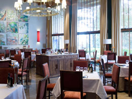 Interior of the drawing room/dining room in the Parador Nacional de Tejeda