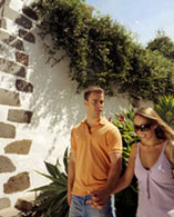 Couple walking around the streets of the San Francisco area of town